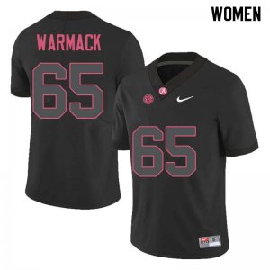 NCAA Women's Alabama Crimson Tide #65 Chance Warmack Stitched College Nike Authentic Black Football Jersey TS17C50GQ